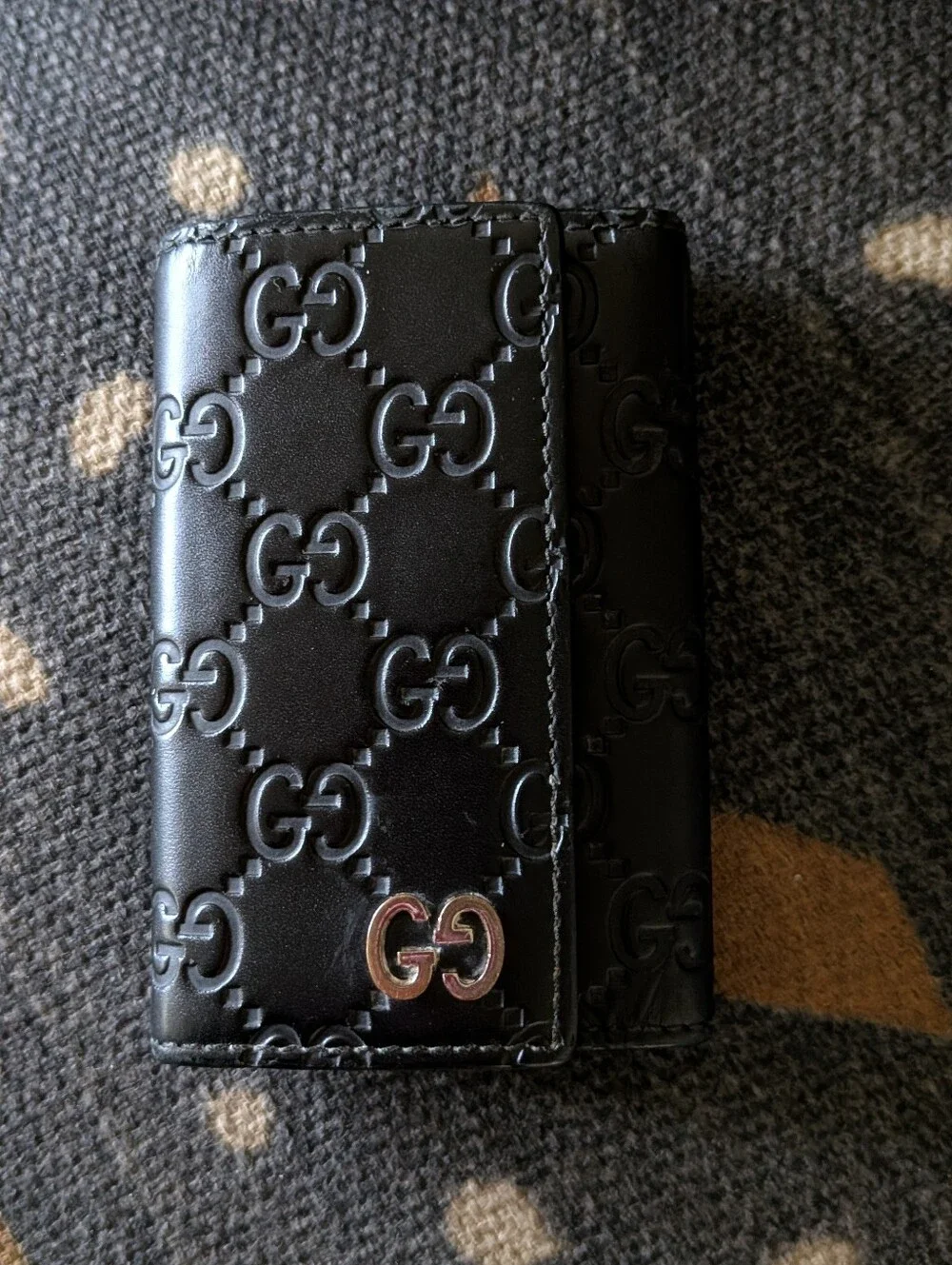 Gucci Key Holder Guccissima Leather 6-Hook Key Case w/ Detachable Valet Ring